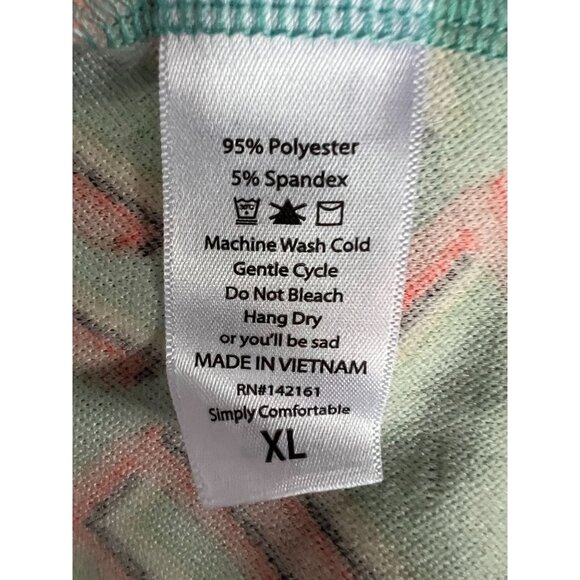 LuLaRoe XL Pencil Skirt With Geometric Coral & Mint Print - Picture 6 of 16